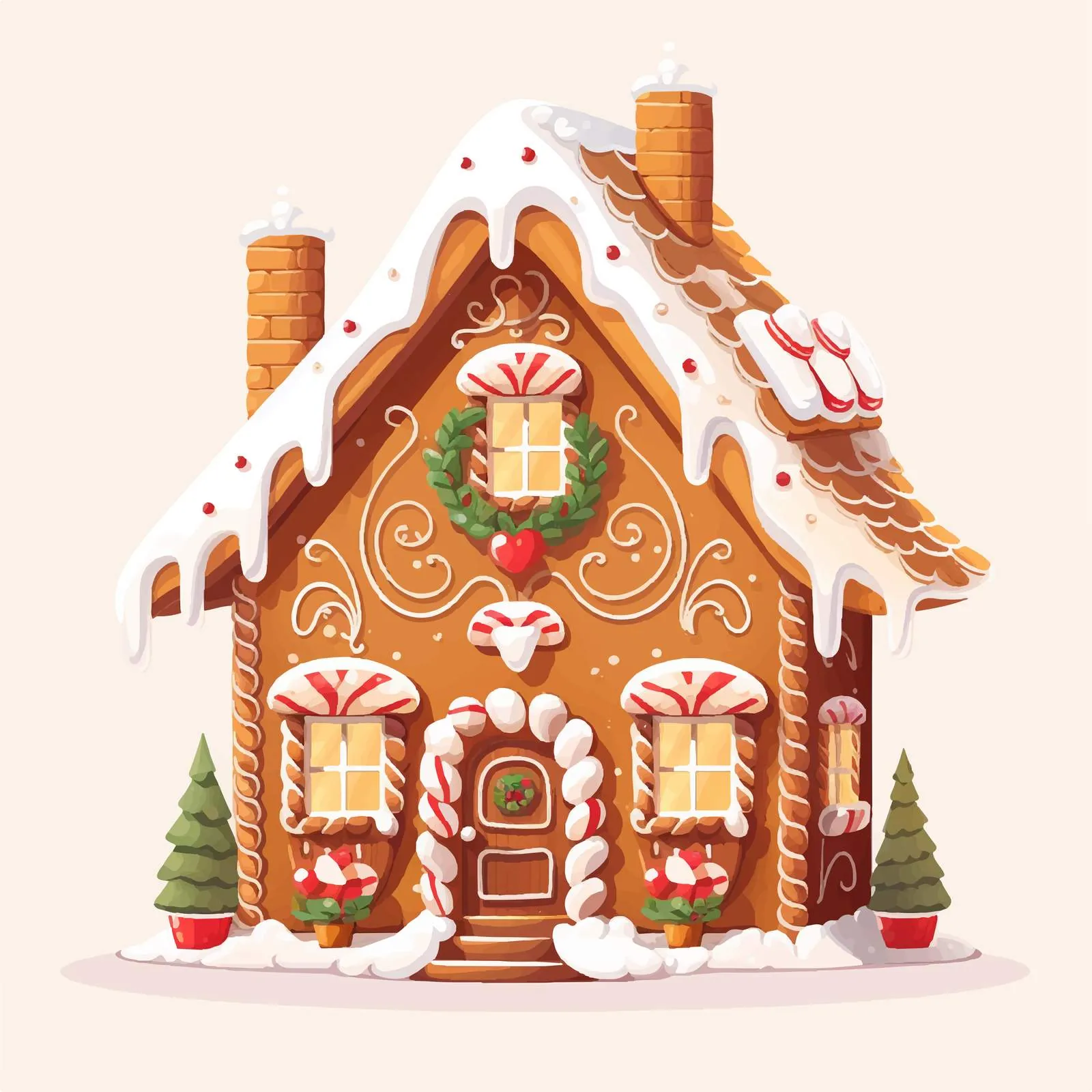 Isolated Gingerbread House on Light Background — free download from Dotvec