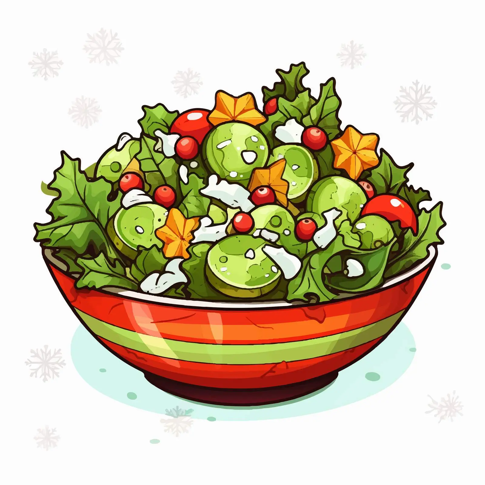 Holiday Salad Olivier with Festive Toys Background — free download from Dotvec
