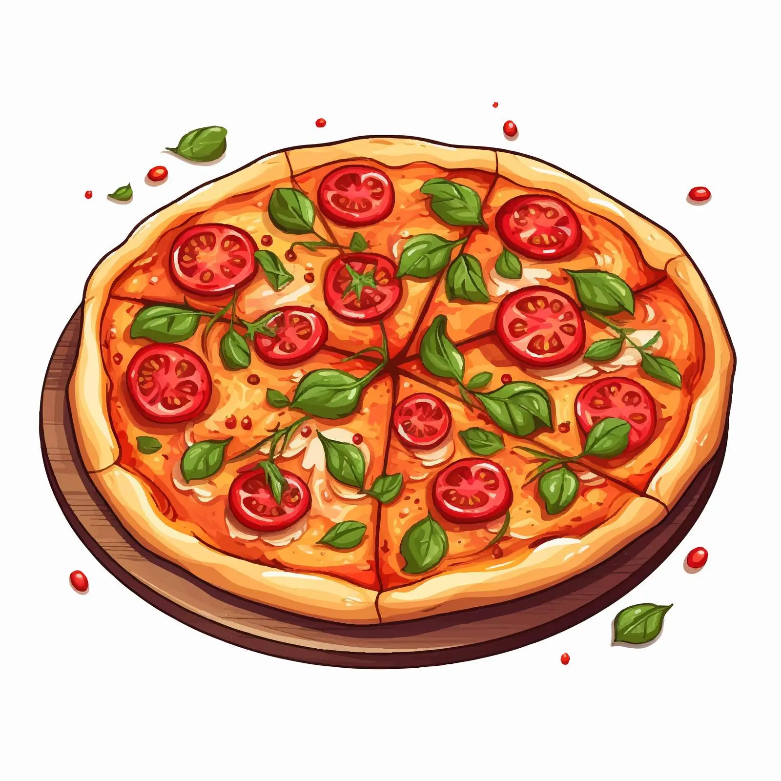 Delicious Italian Pizza Cartoon Vector Illustration — free download from Dotvec