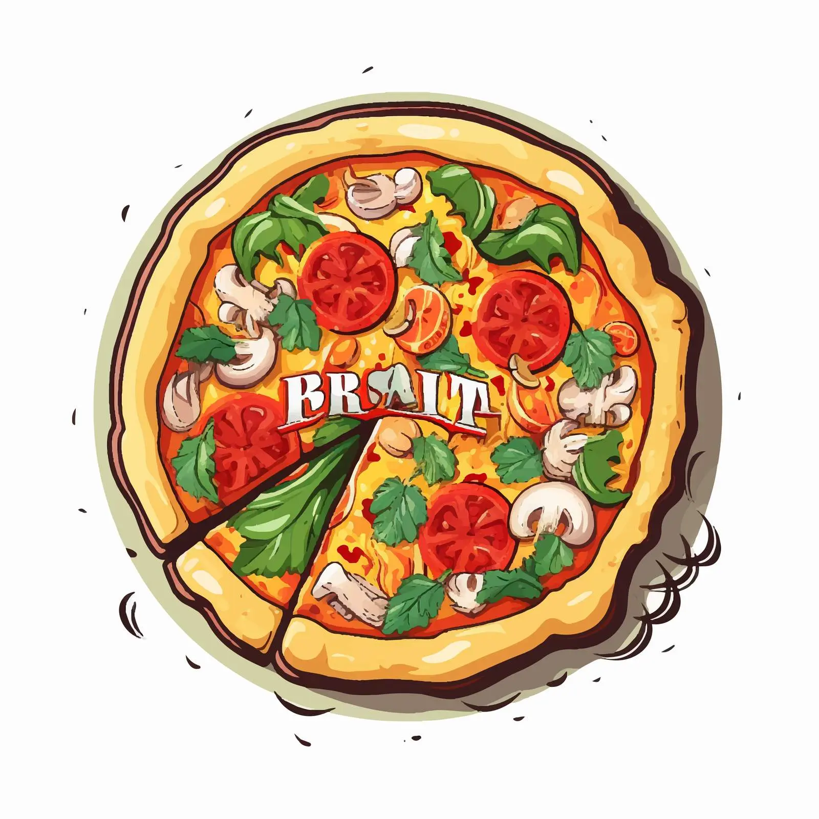 Delicious Italian Pizza Cartoon Vector Illustration — free download from Dotvec