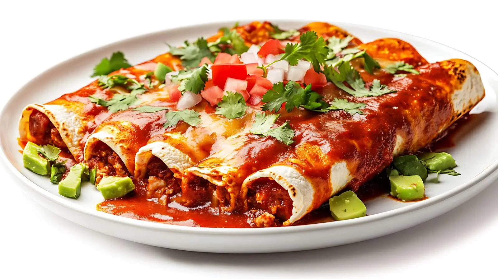 Savory Mexican Enchiladas on White Background — free download from Dotvec