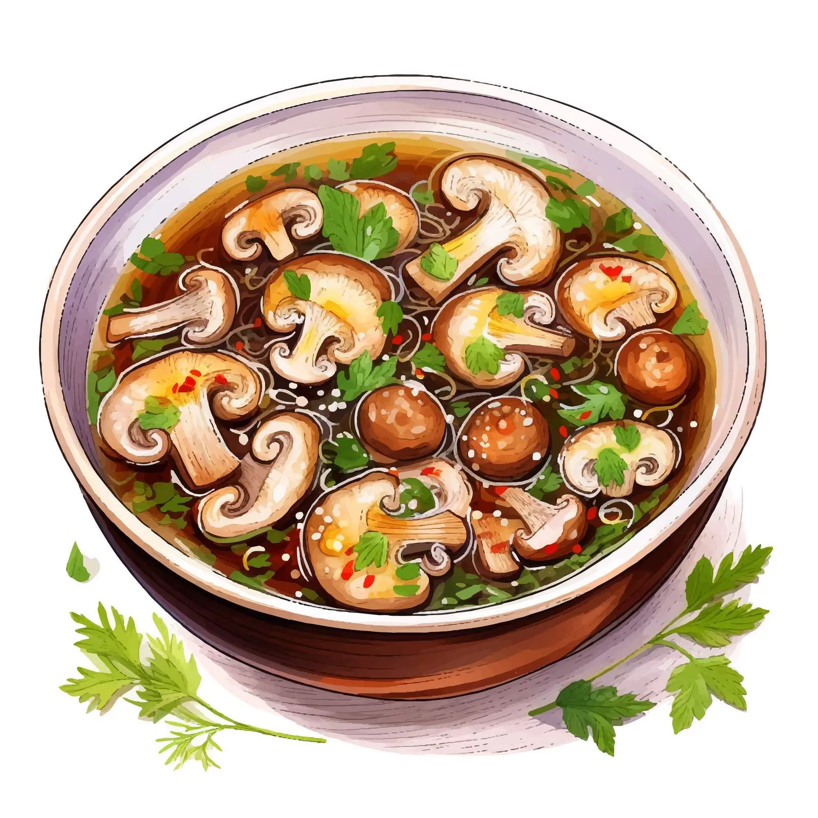 Vegetable Ingredients for Mushroom Soup Recipe — free download from Dotvec