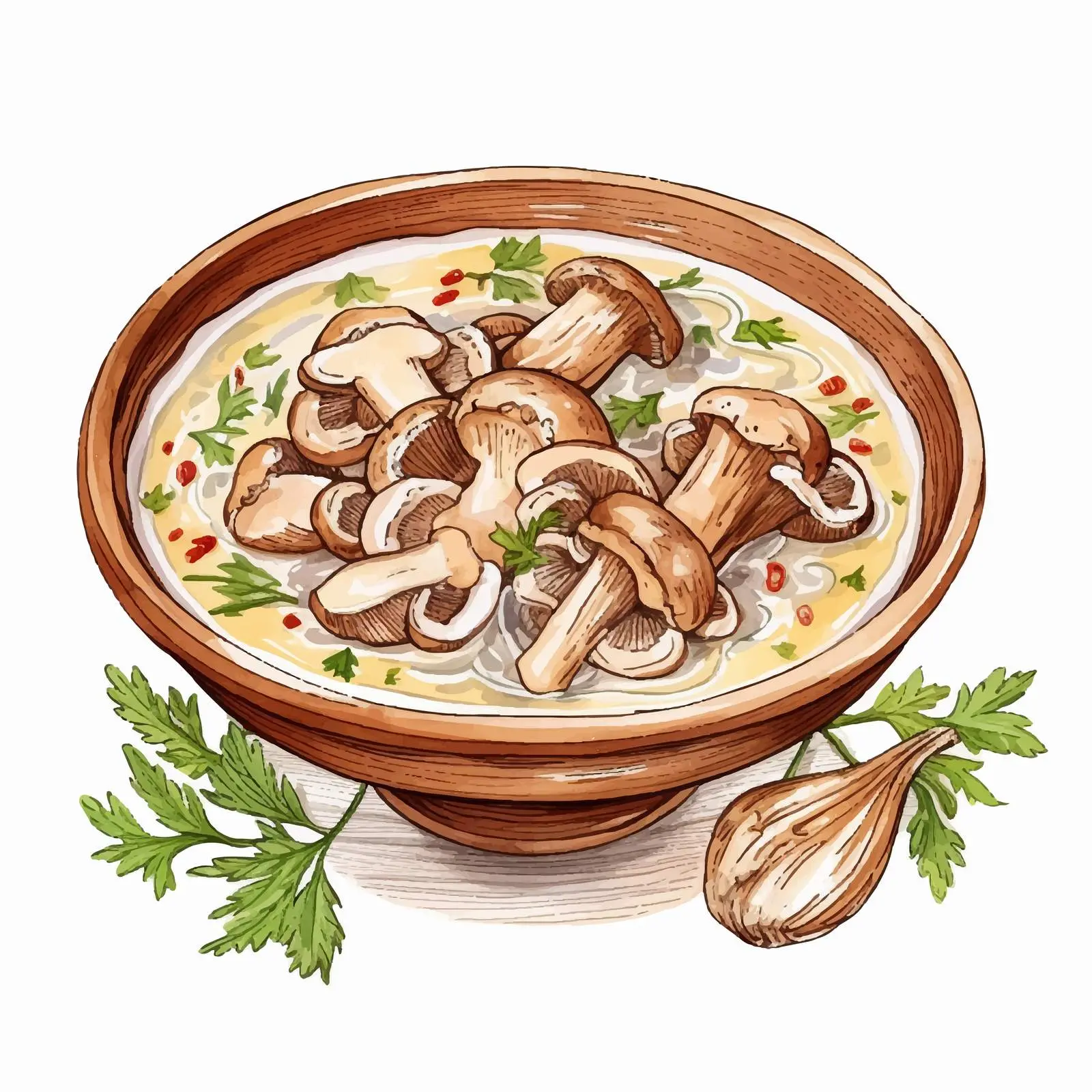 Mushroom Soup Recipe with Fresh Vegetables – free creamy image from Dotvec