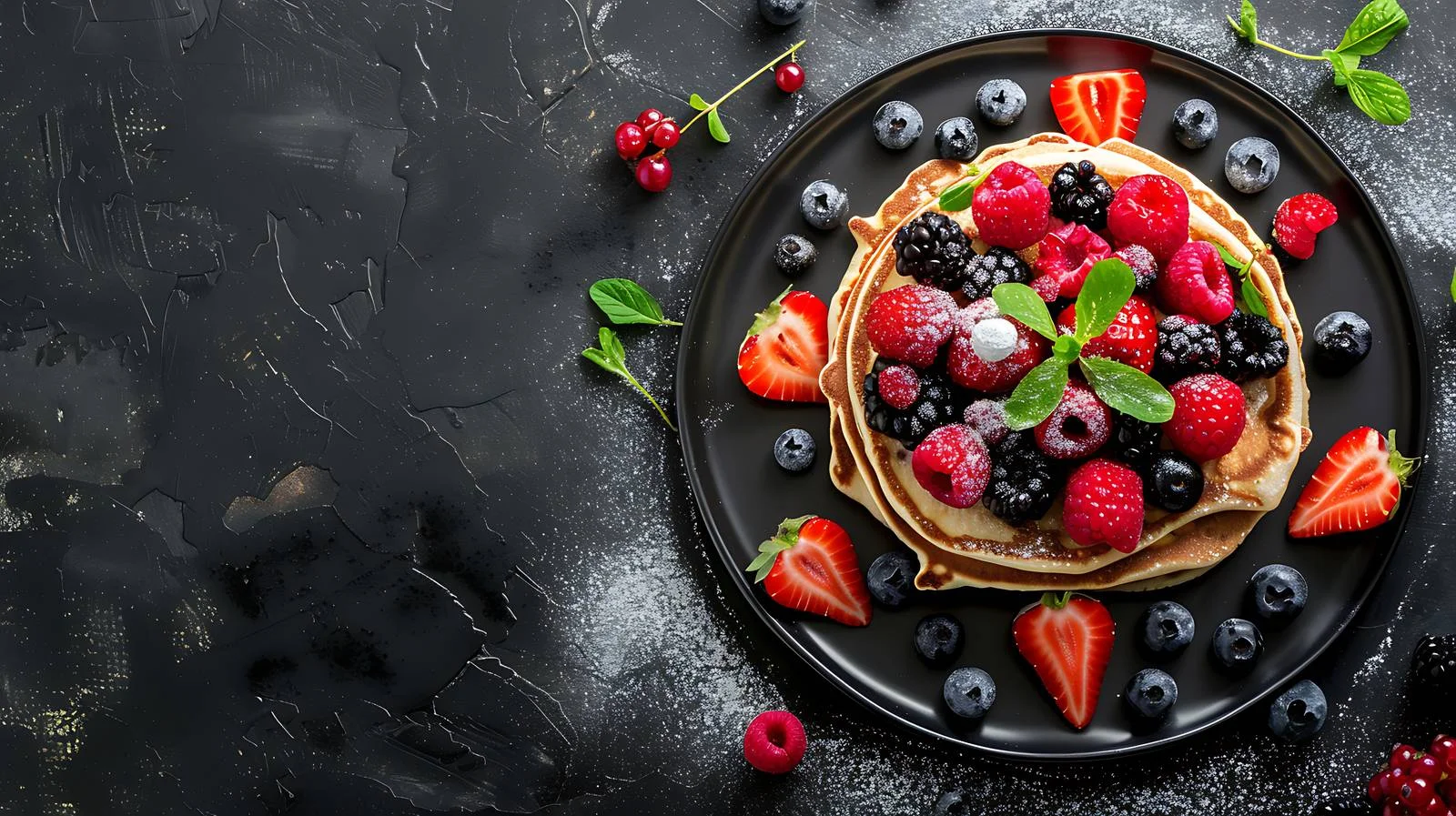 Tempting Pancakes with Berries — free download from Dotvec