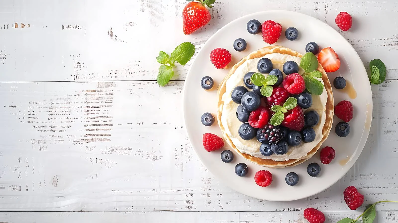 Delectable Pancakes with Berries — free download from Dotvec