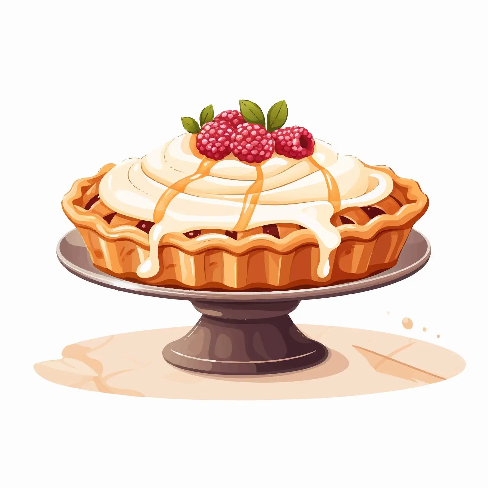 Decorative Pie on Cake Stand — free download from Dotvec