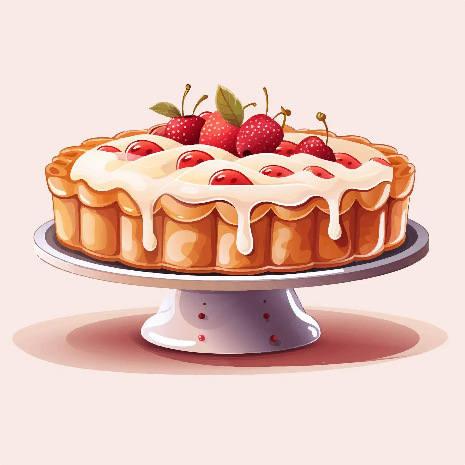 Decorative Pie on Cake Stand — free download from Dotvec