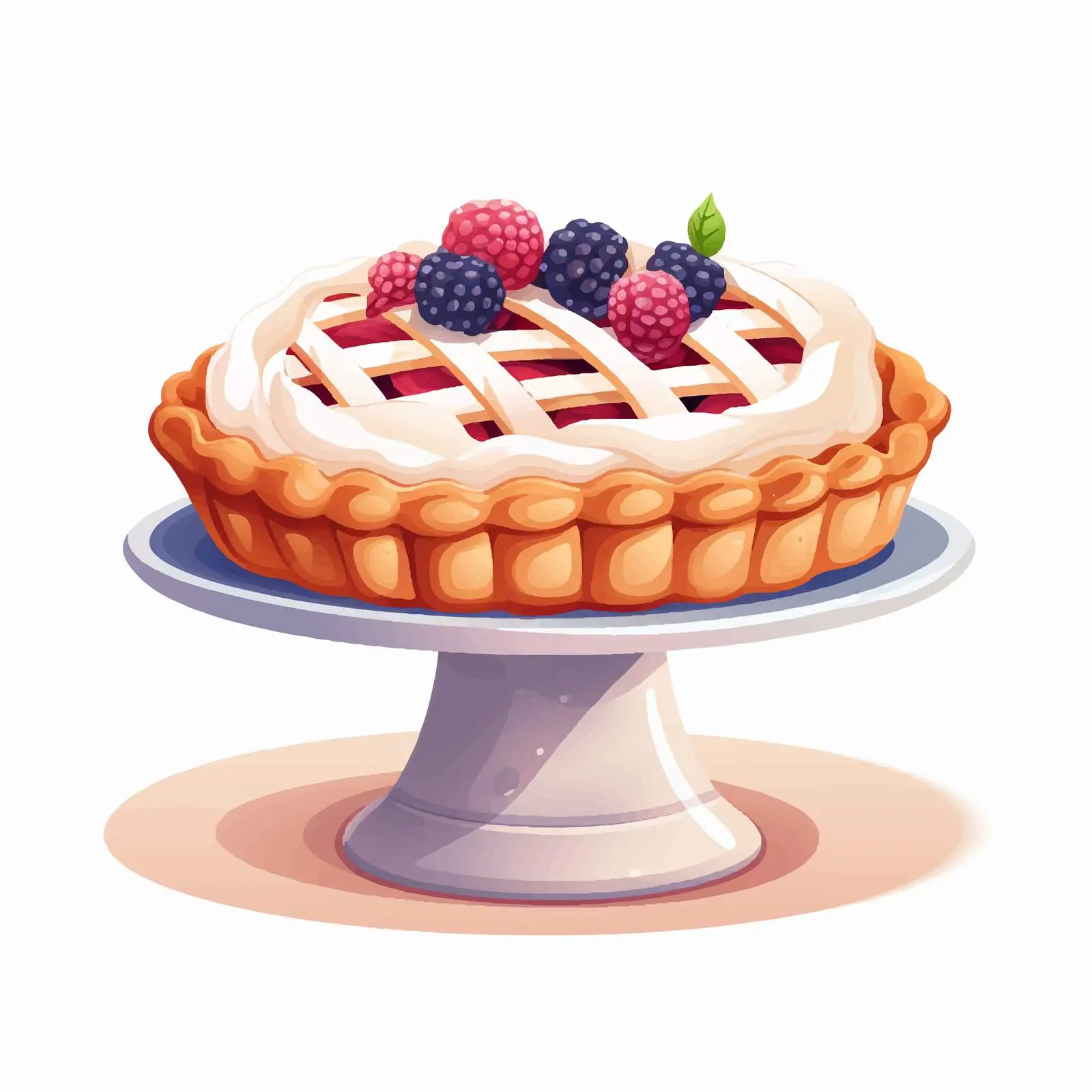 Decorative Icing Pie on Cake Stand — free download from Dotvec