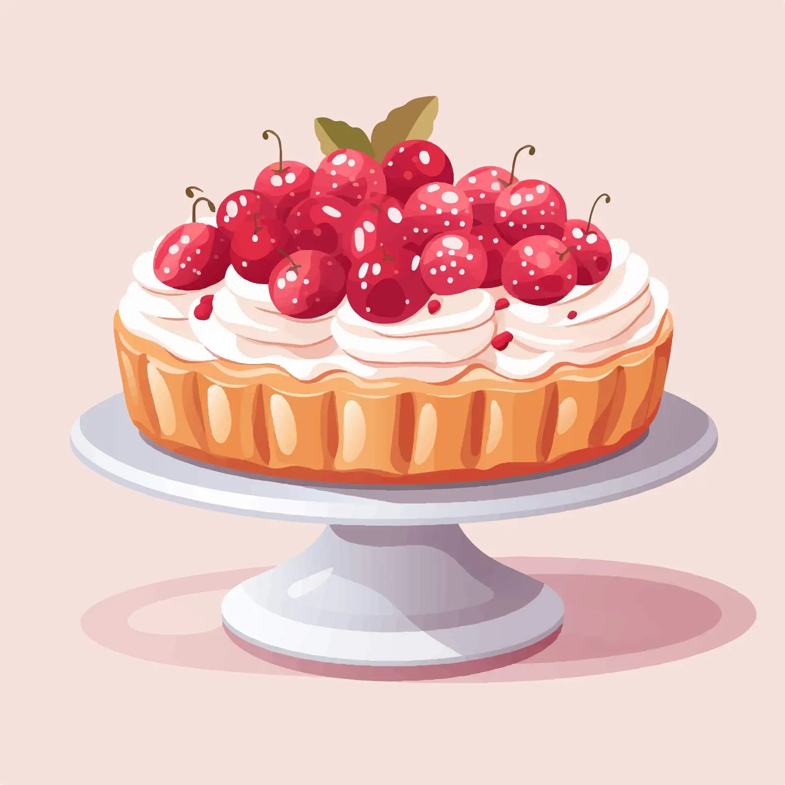 Icing Decorated Pie on Cake Stand — free download from Dotvec