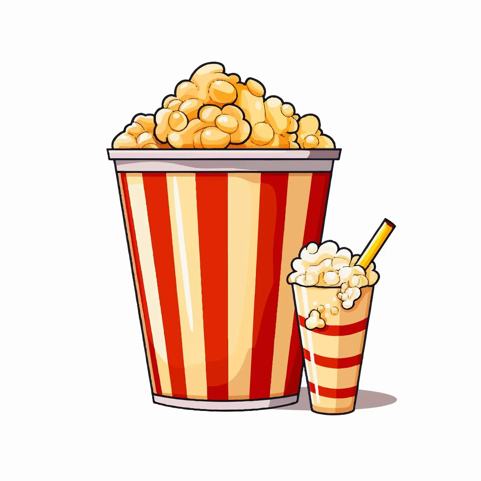 Delicious Popcorn and Drink Icon Vector – free beverage container image from Dotvec