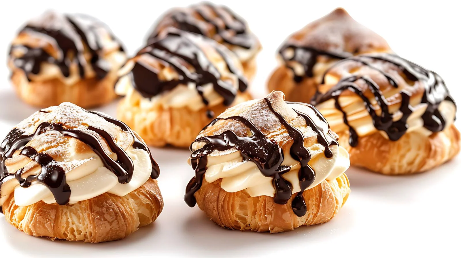 Exquisite profiteroles dessert on white background — free download from Dotvec