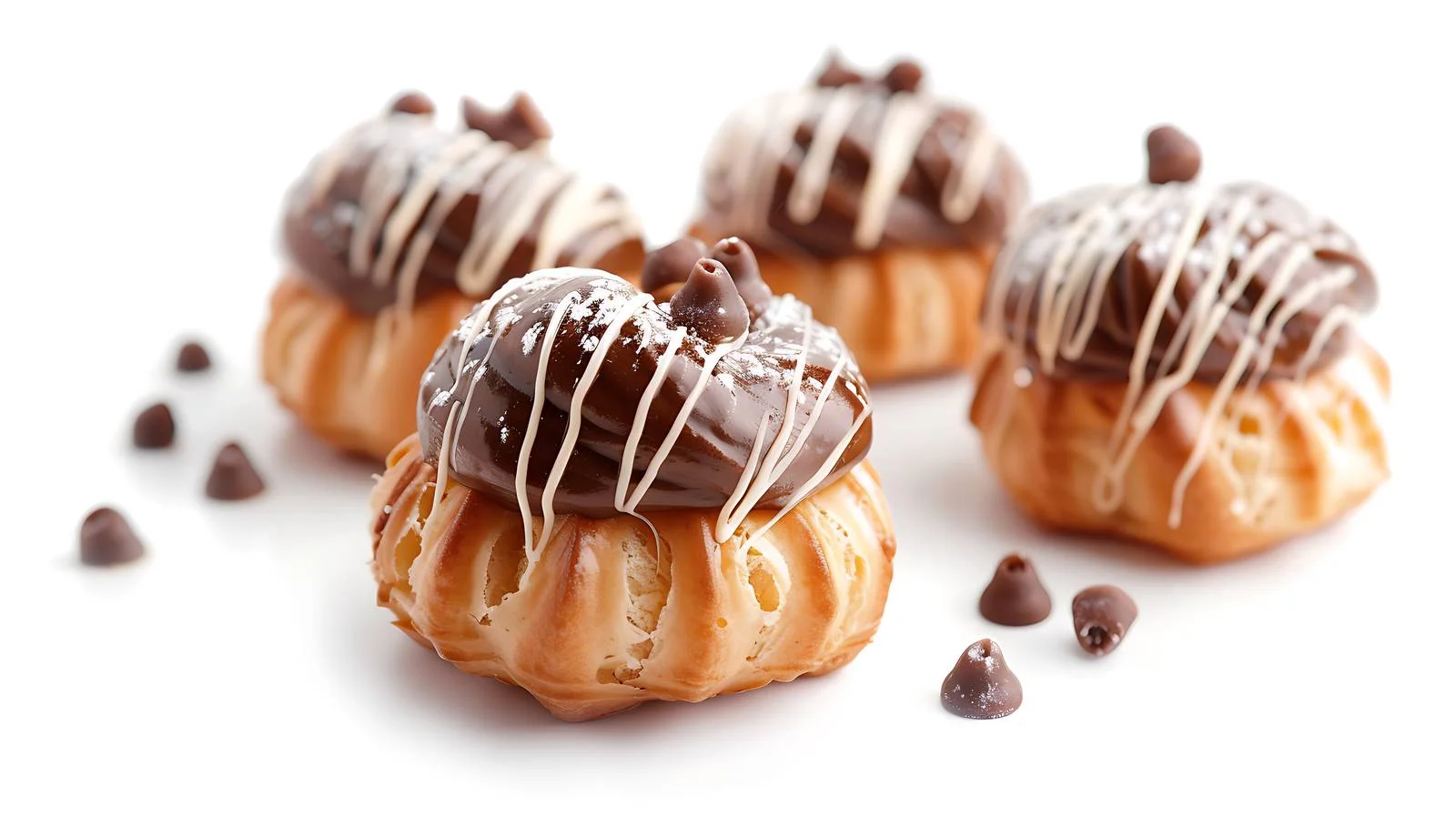 Exquisite Profiteroles Dessert on White Background — free download from Dotvec