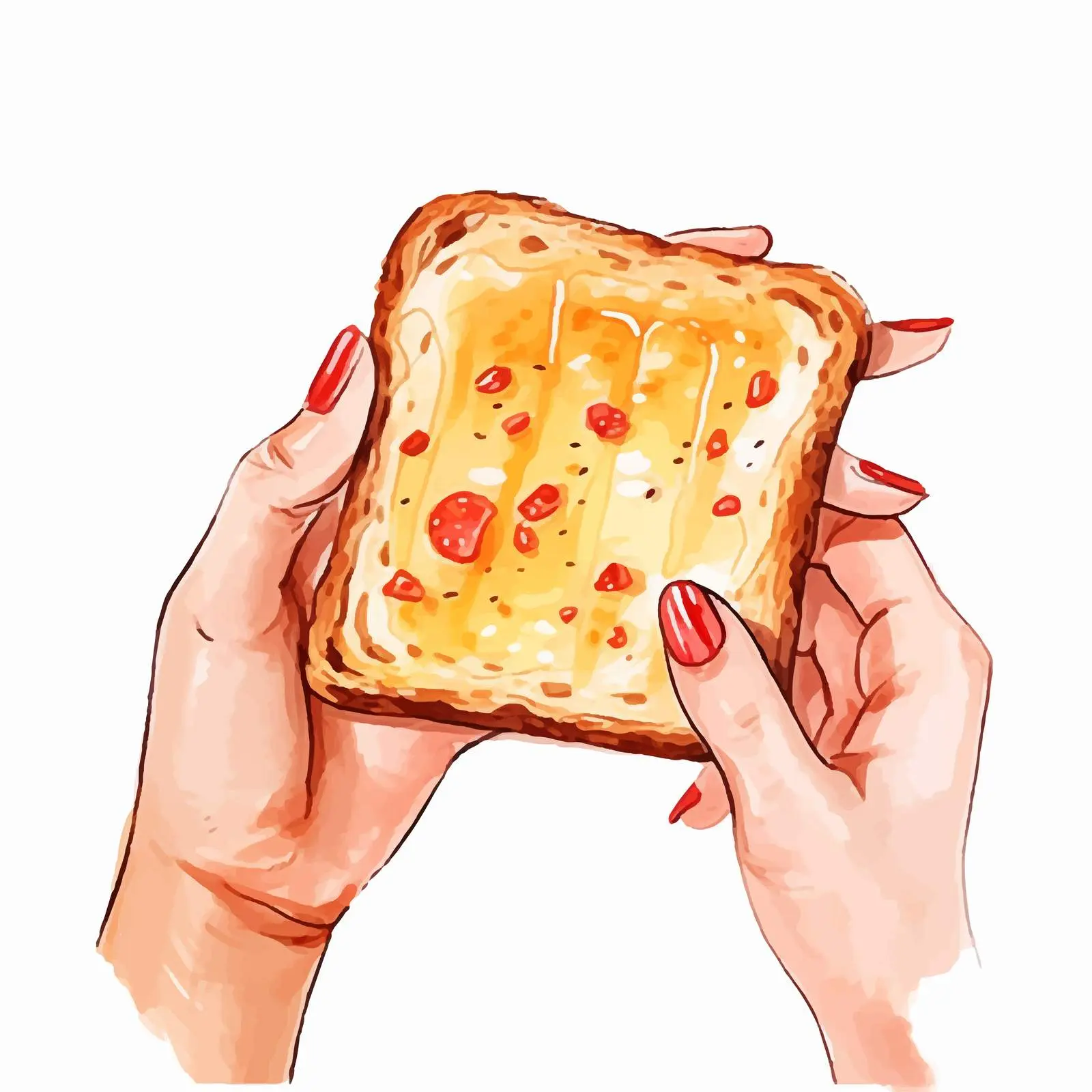 Toast with Cheese and Red Manicure — free download from Dotvec