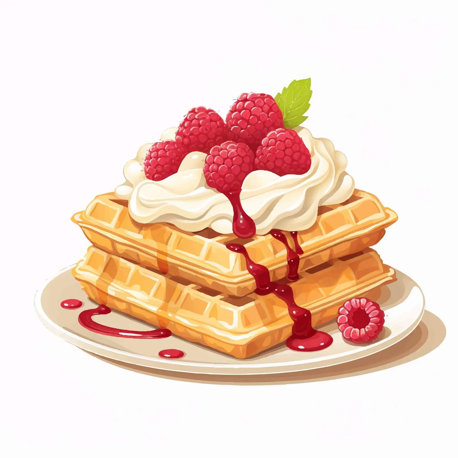 Viennese Waffles with Cream and Fresh Fruits – free anas image from Dotvec