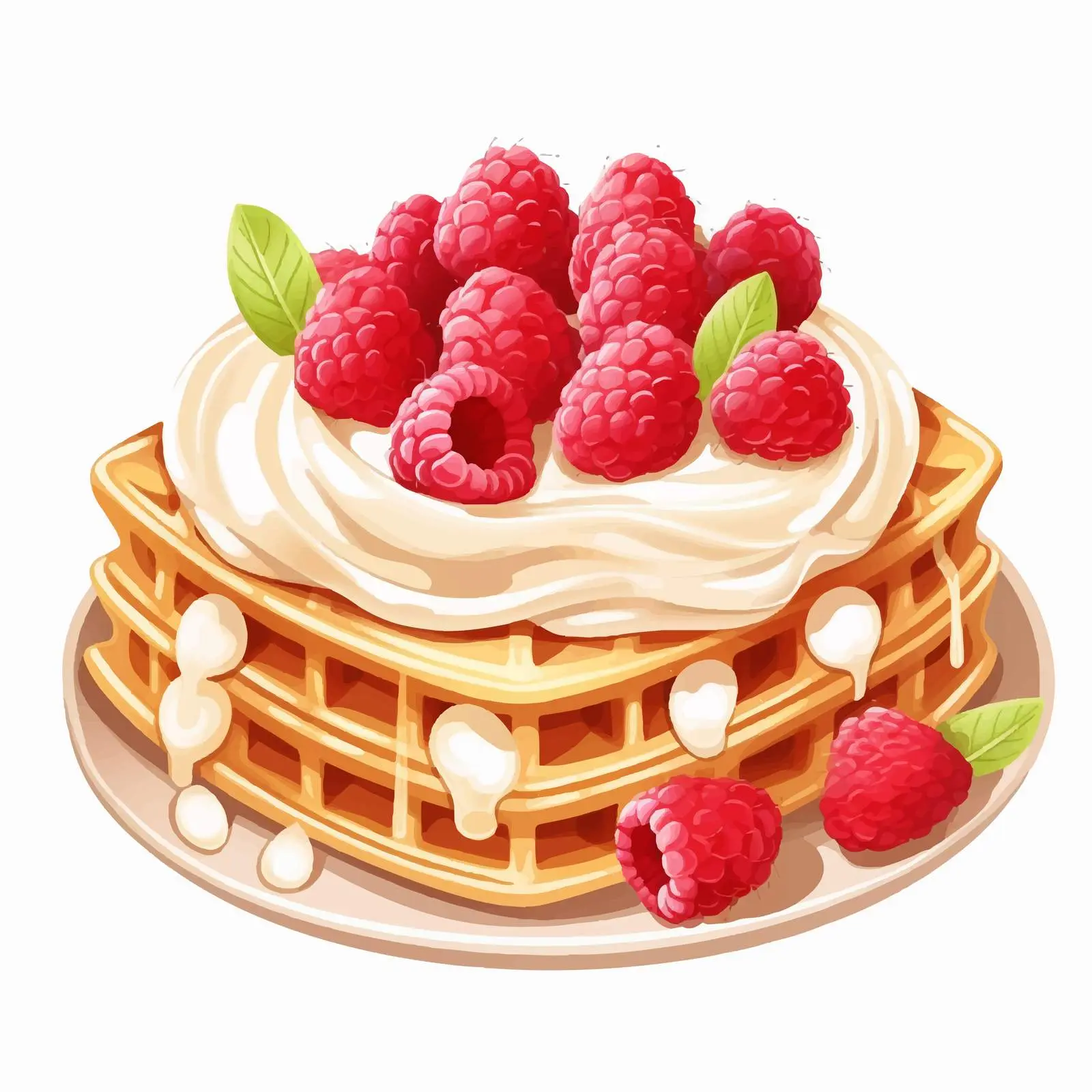 Viennese Waffles with Cream and Fresh Fruits – free anas image from Dotvec