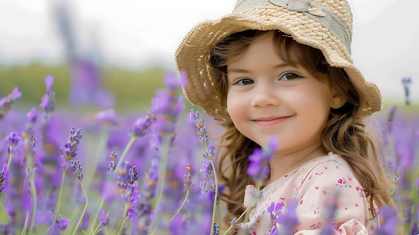 Joyful child in blooming meadow — free download from Dotvec