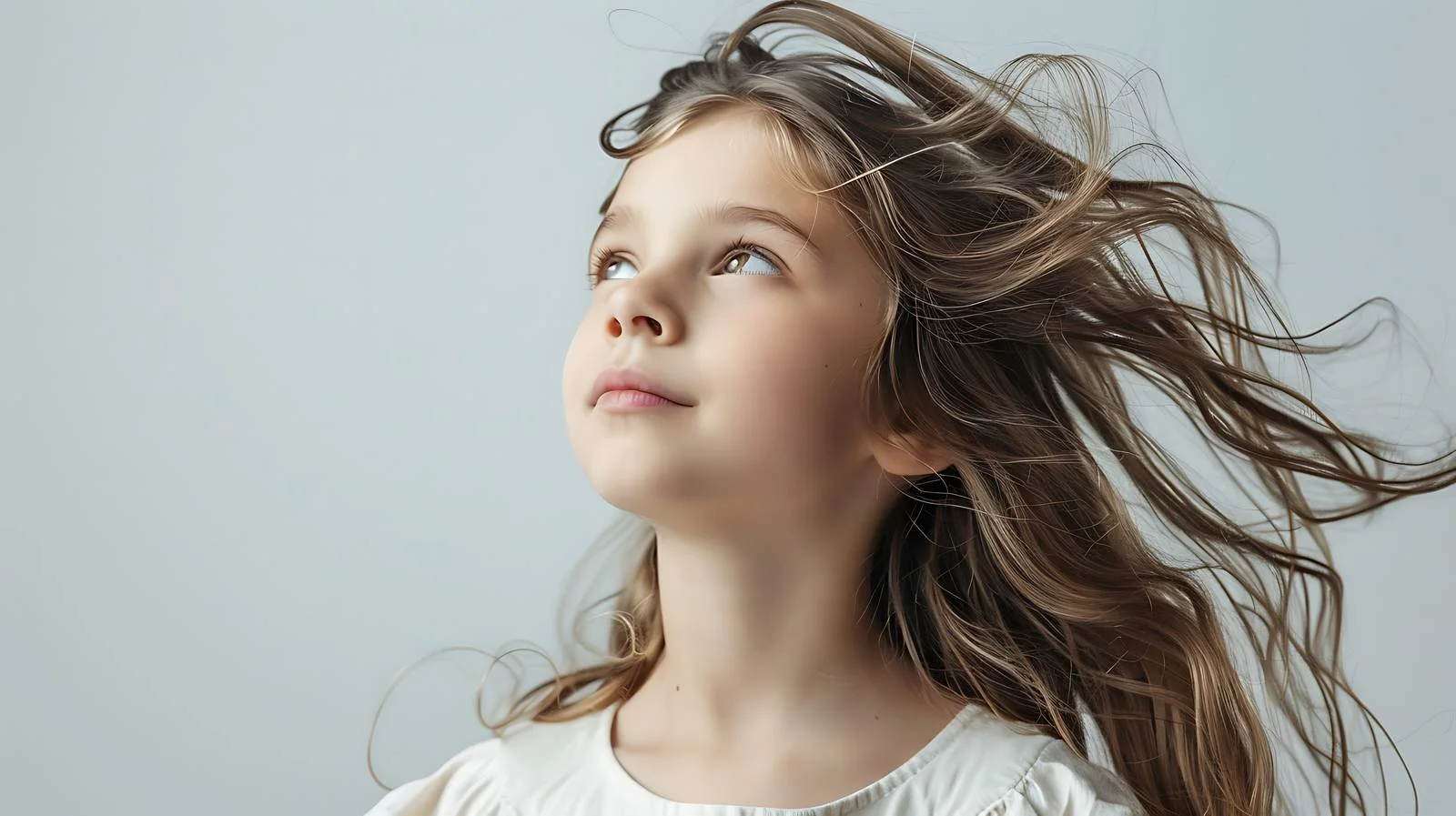 Joyful young lady with flowing hair — free download from Dotvec