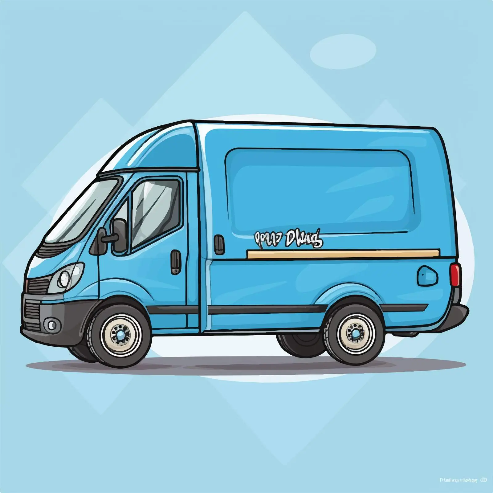 Delivery Design with Cart on Blue Background – free delivery truck image from Dotvec