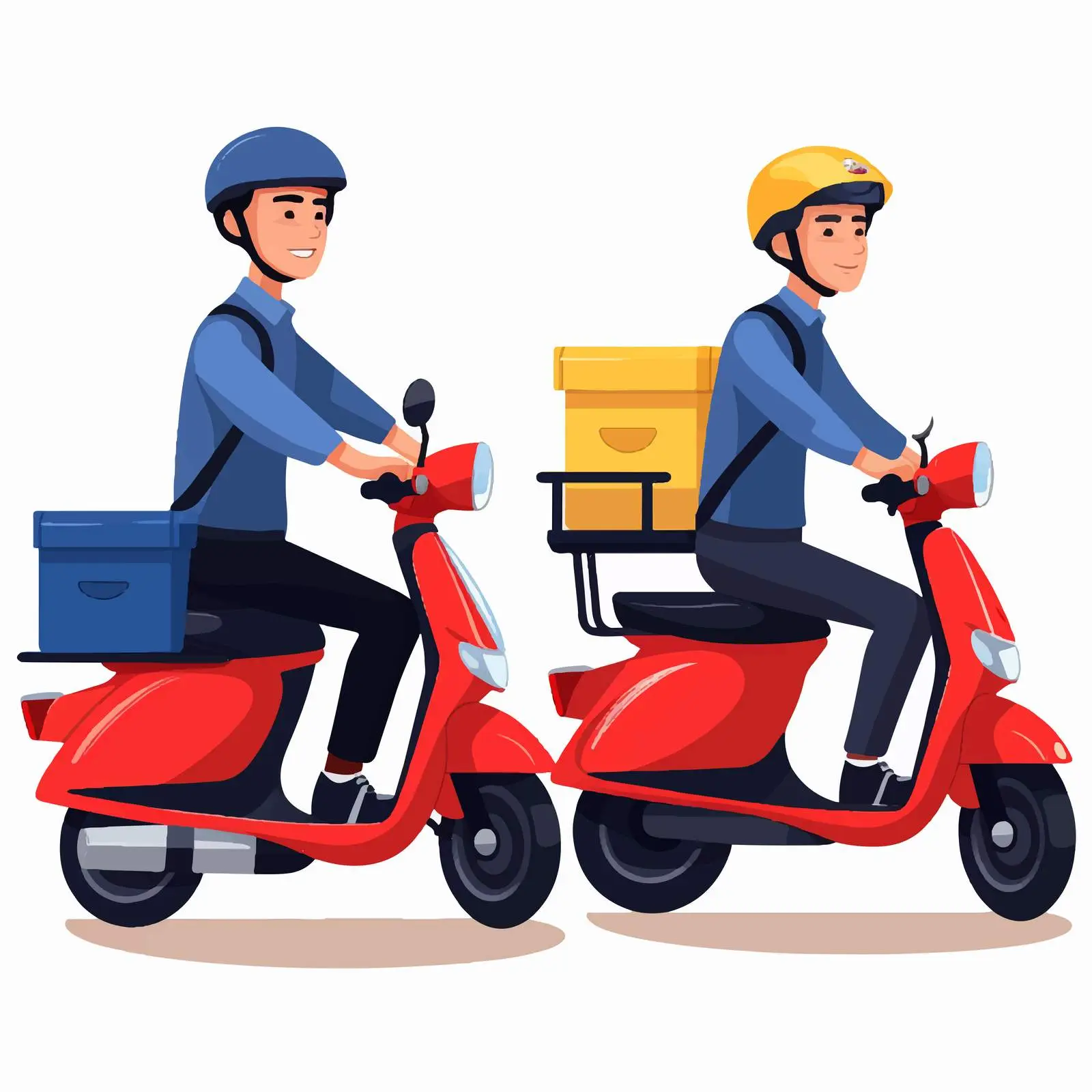 Courier Riding Scooter in Uniform — free download from Dotvec