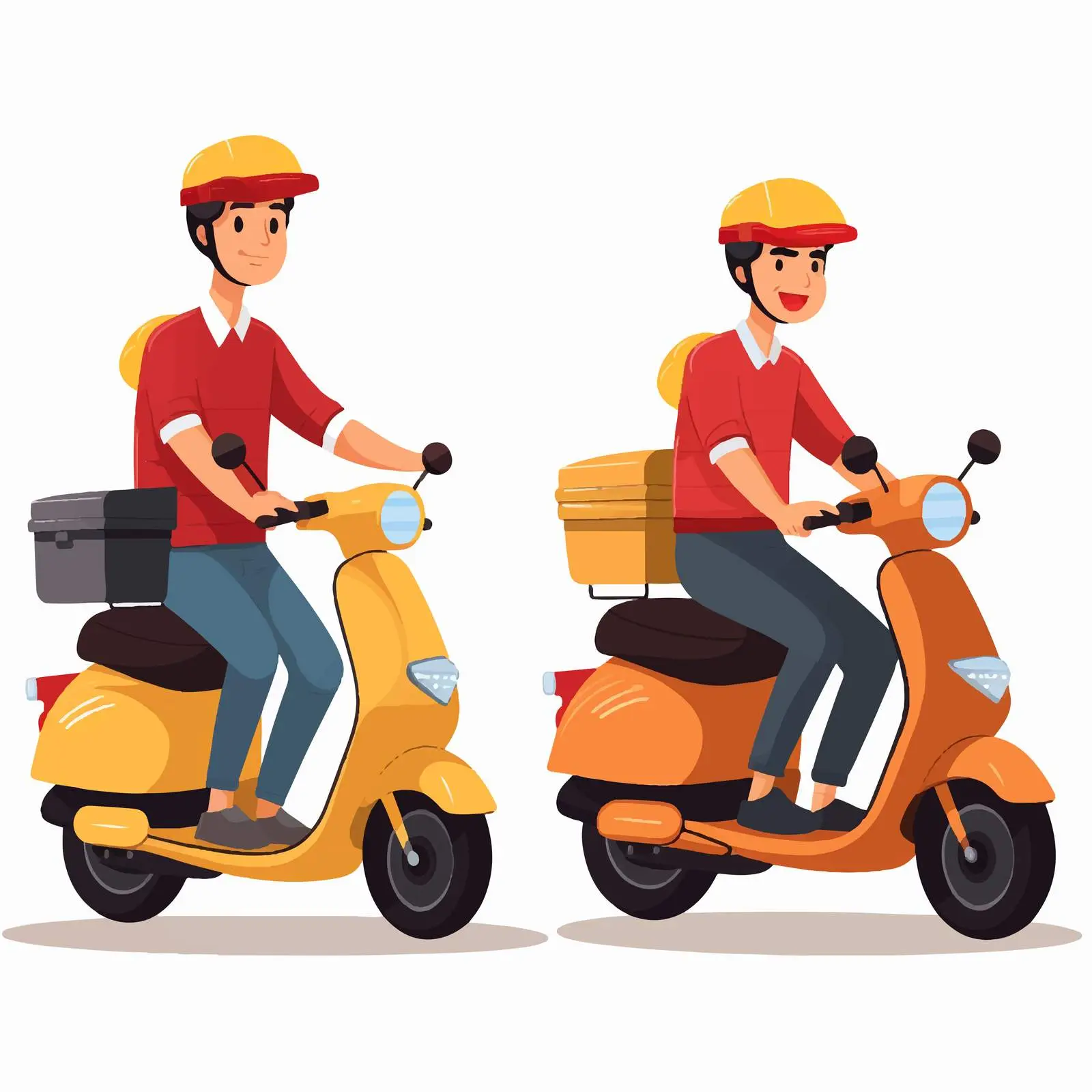 Delivery Guy in Uniform Riding Scooter — free download from Dotvec