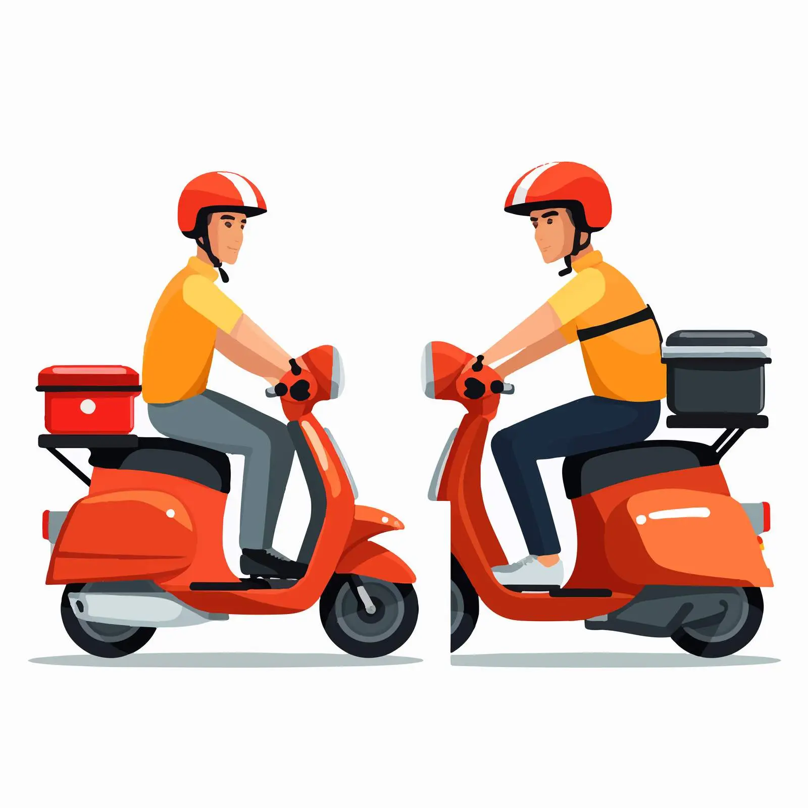 Delivery Guy in Uniform Riding Scooter — free download from Dotvec