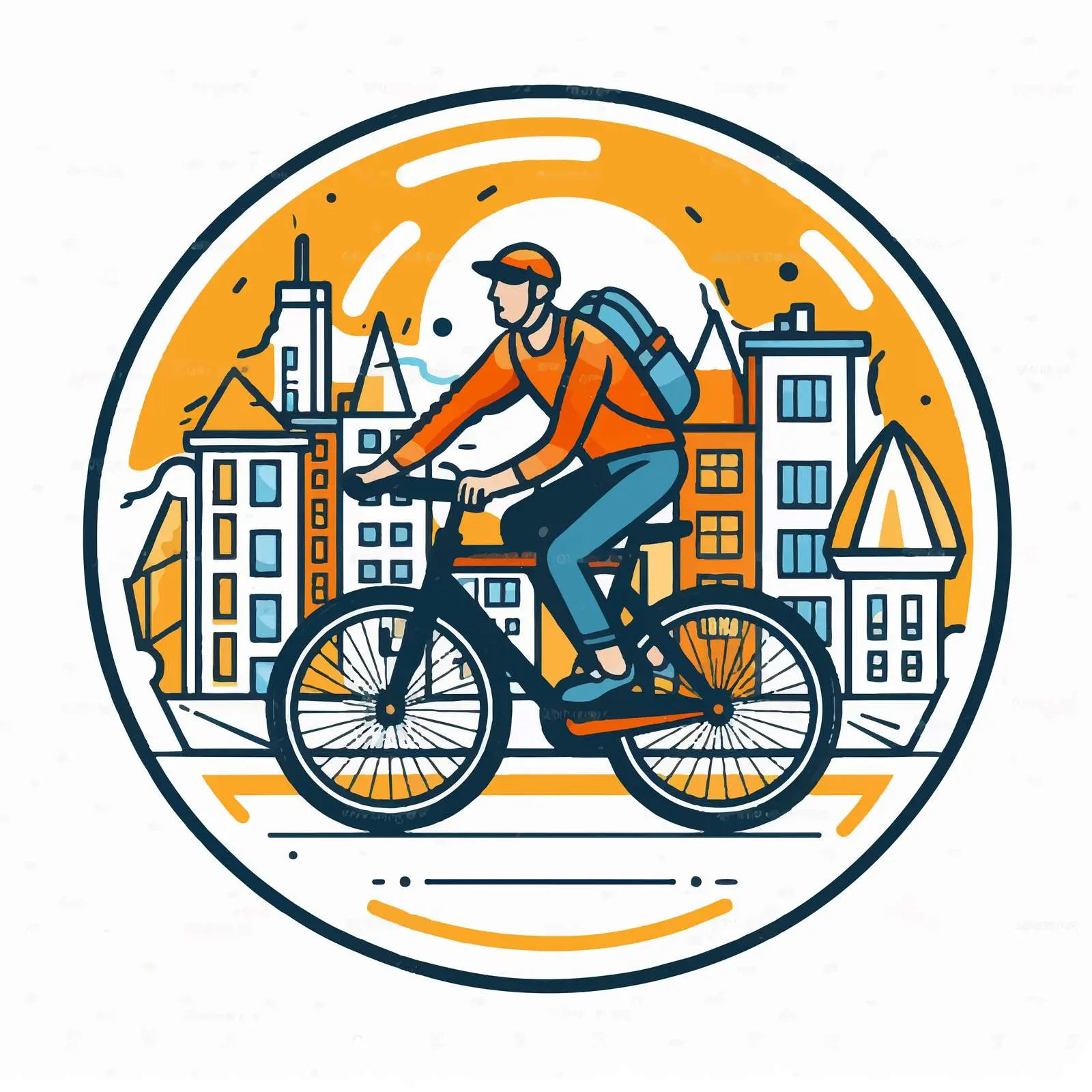 City Delivery Logo with Courier Illustration — free download from Dotvec