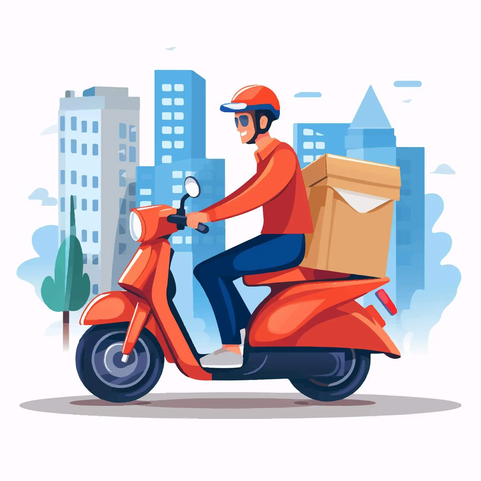 Courier Delivering Packages on the Road – free parcel image from Dotvec
