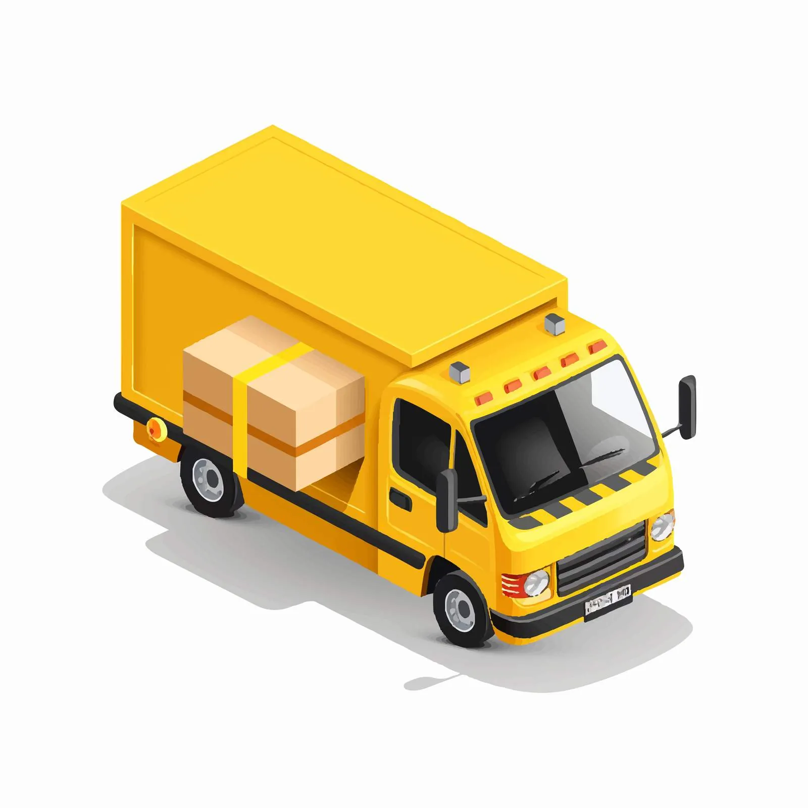 Isometric Cartoon Delivery Truck Vector Illustration — free download from Dotvec