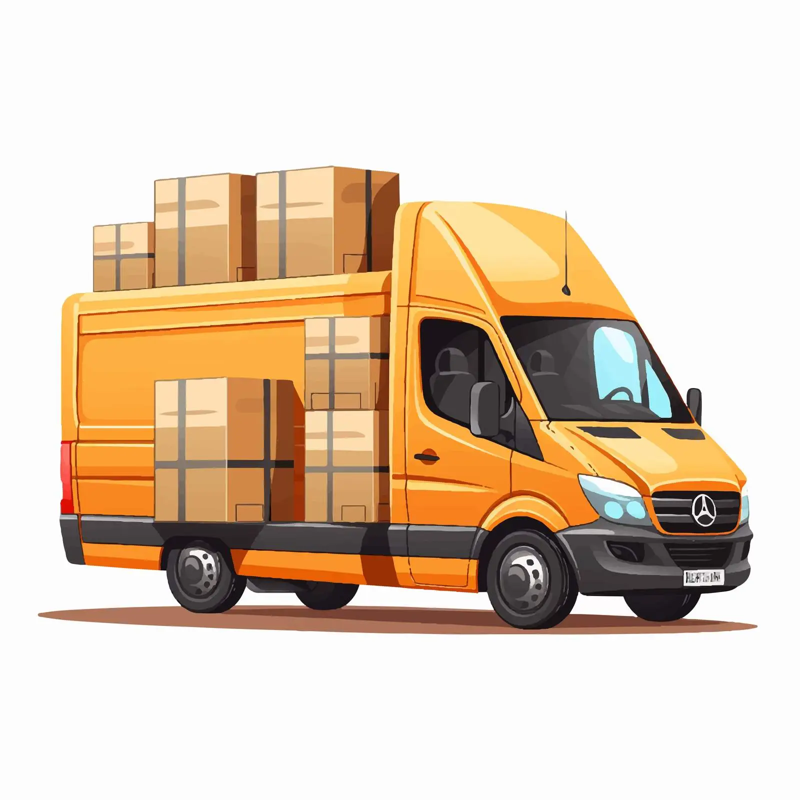 Delivery Van Loaded with Cardboard Boxes – free delivery truck image from Dotvec