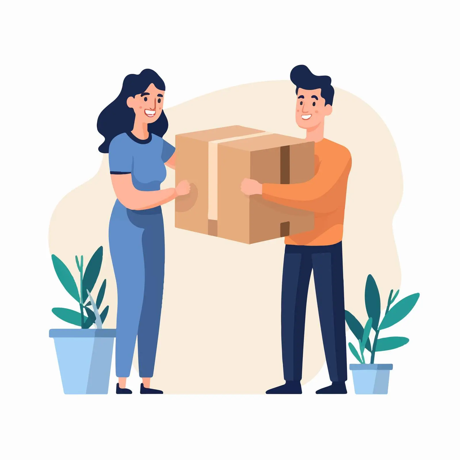 Delivery Worker Lifting Box for Woman – free inventory image from Dotvec