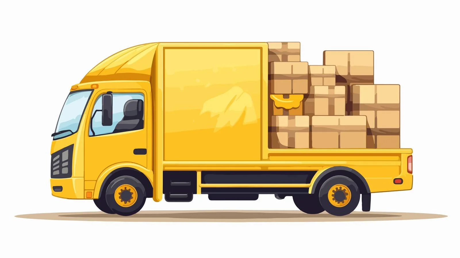 Parcel Delivery Van Cartoon Vector Illustration — free download from Dotvec
