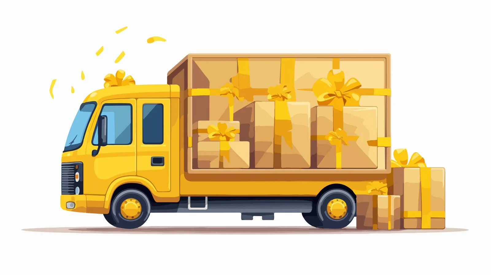 Package Delivery Truck Cartoon Vector Illustration — free download from Dotvec