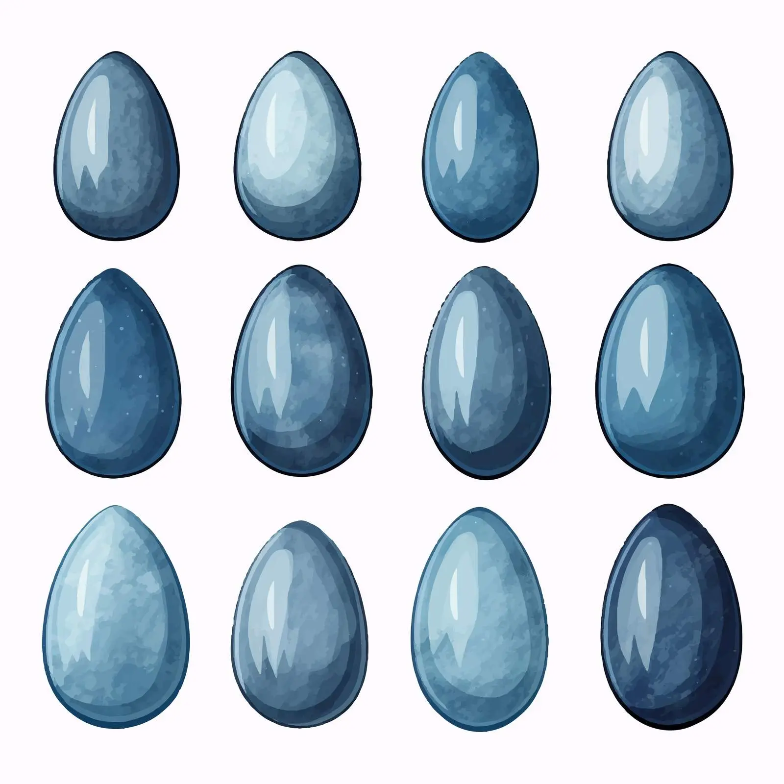 Cartoon Denim Eggs Clip Art on White Background — free download from Dotvec