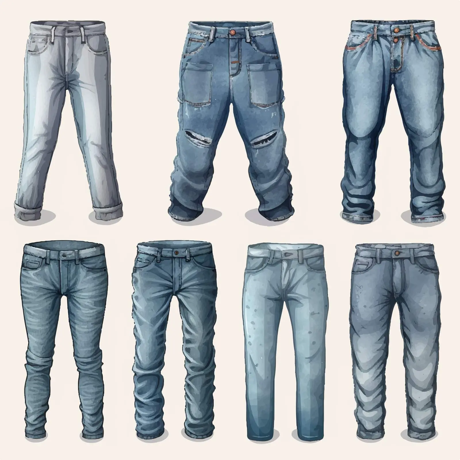 Denim Jeans Framework and Clip Art Design — free download from Dotvec