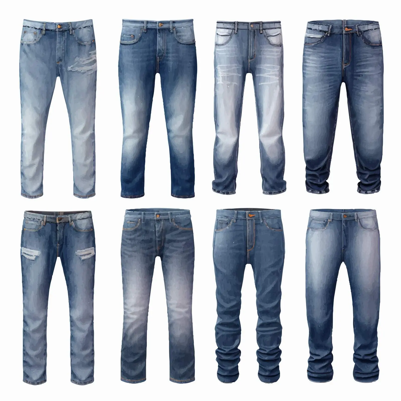 Denim Framework and Jeans Clip Art Set — free download from Dotvec