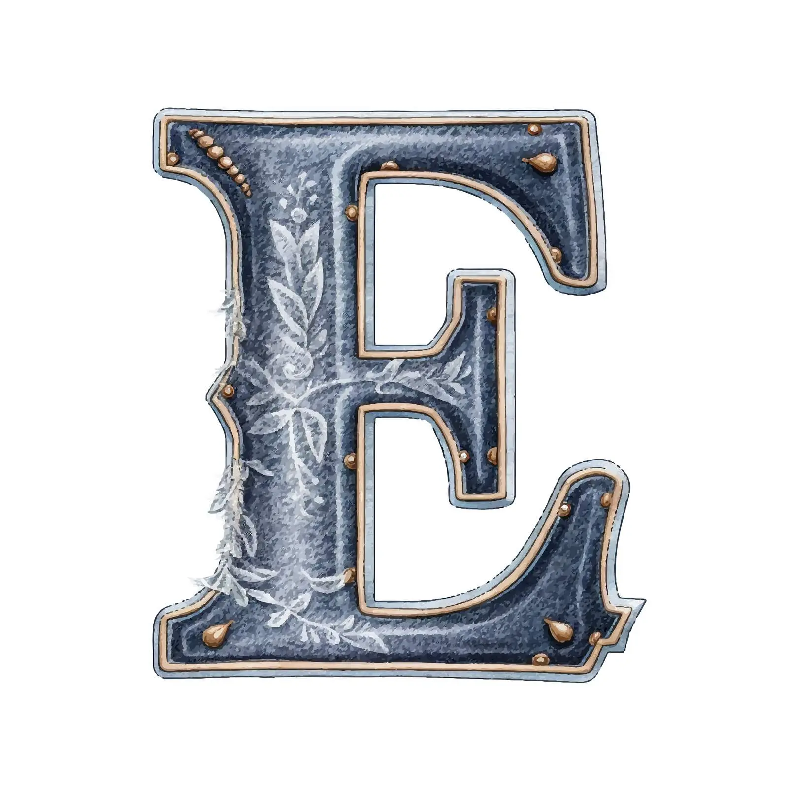Classic Denim Label with Letter E Design — free download from Dotvec