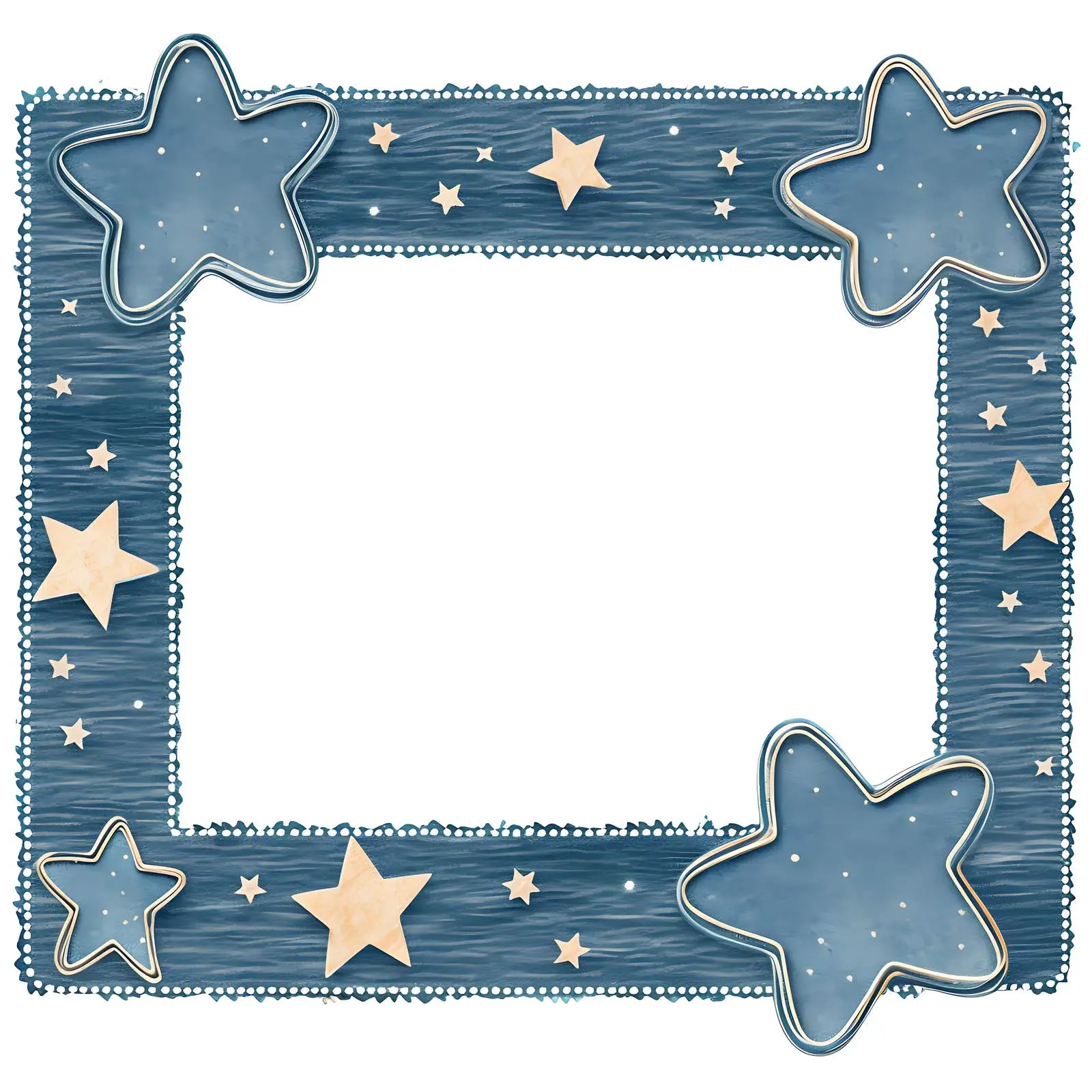 Denim Photo Frame with Glitter Stars for Two Images — free download from Dotvec