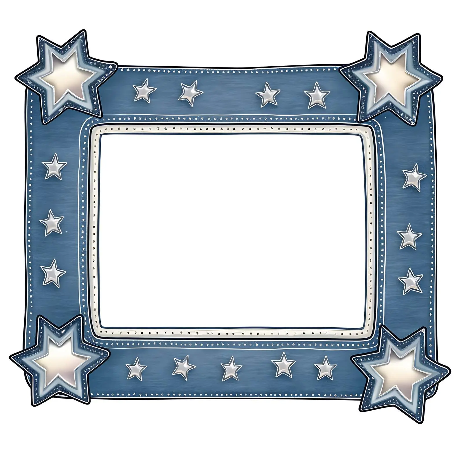 Denim Photo Frame with Glitter Stars for Two Pictures — free download from Dotvec