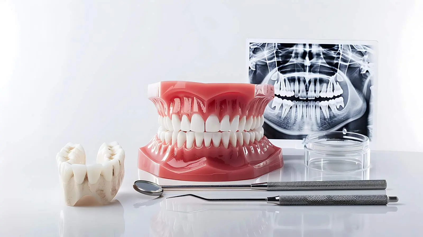 Dental Pan X-ray with Instruments and Dentures – free smile image from Dotvec
