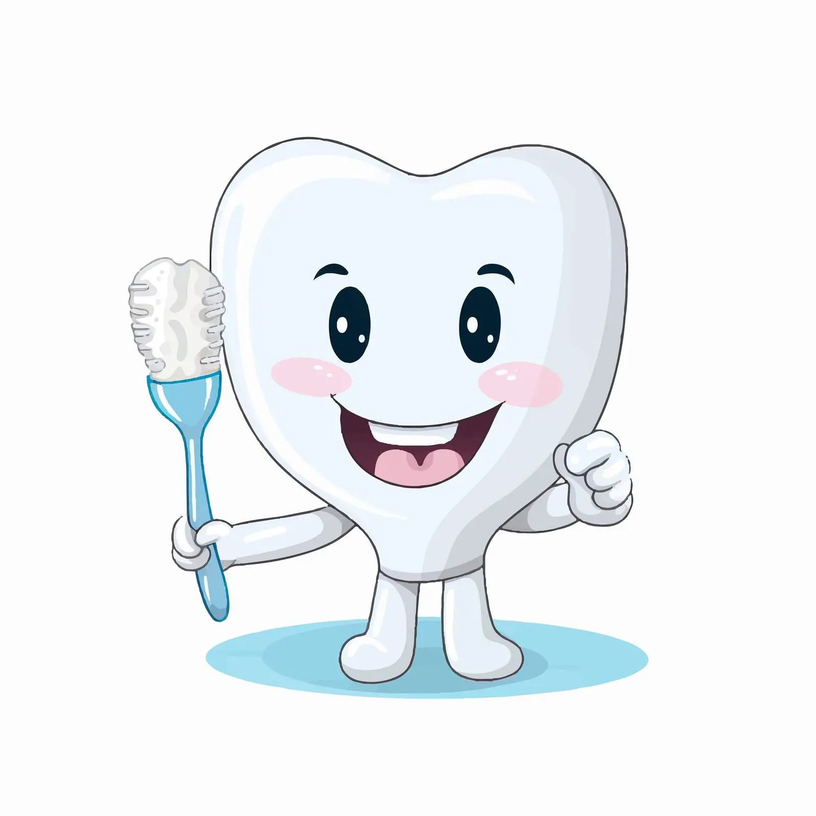 Dentist Brushing Tooth with Toothbrush Vector – free dental vector image from Dotvec