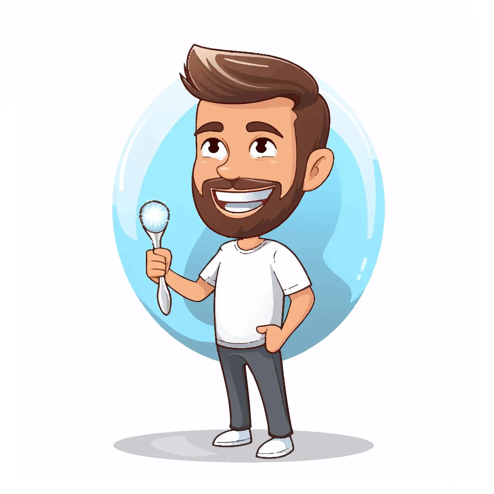 Dentist Brushing Tooth Illustration on White Background — free download from Dotvec