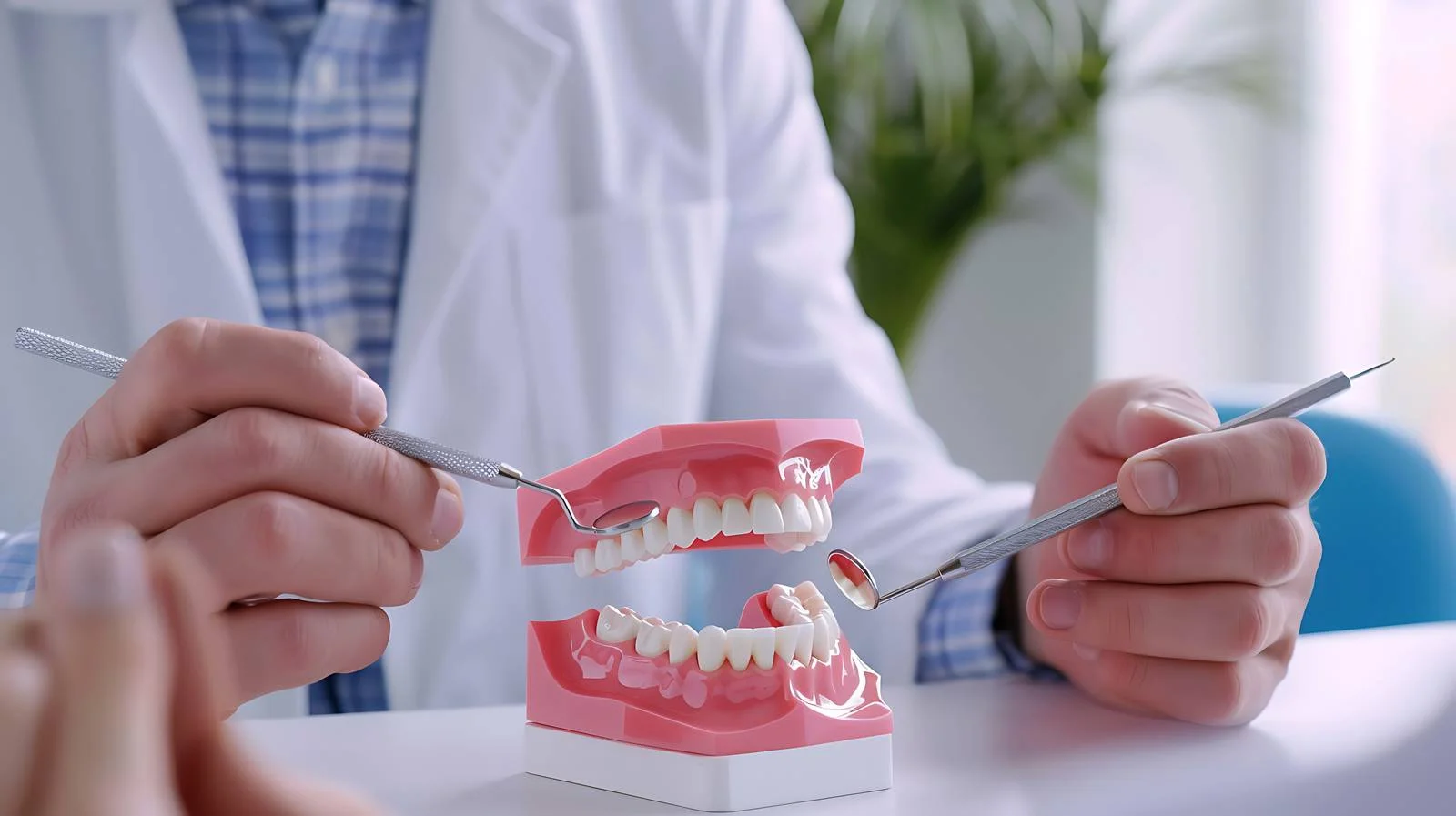 Dental Bridge Explanation on Tooth Model – free lecture image from Dotvec
