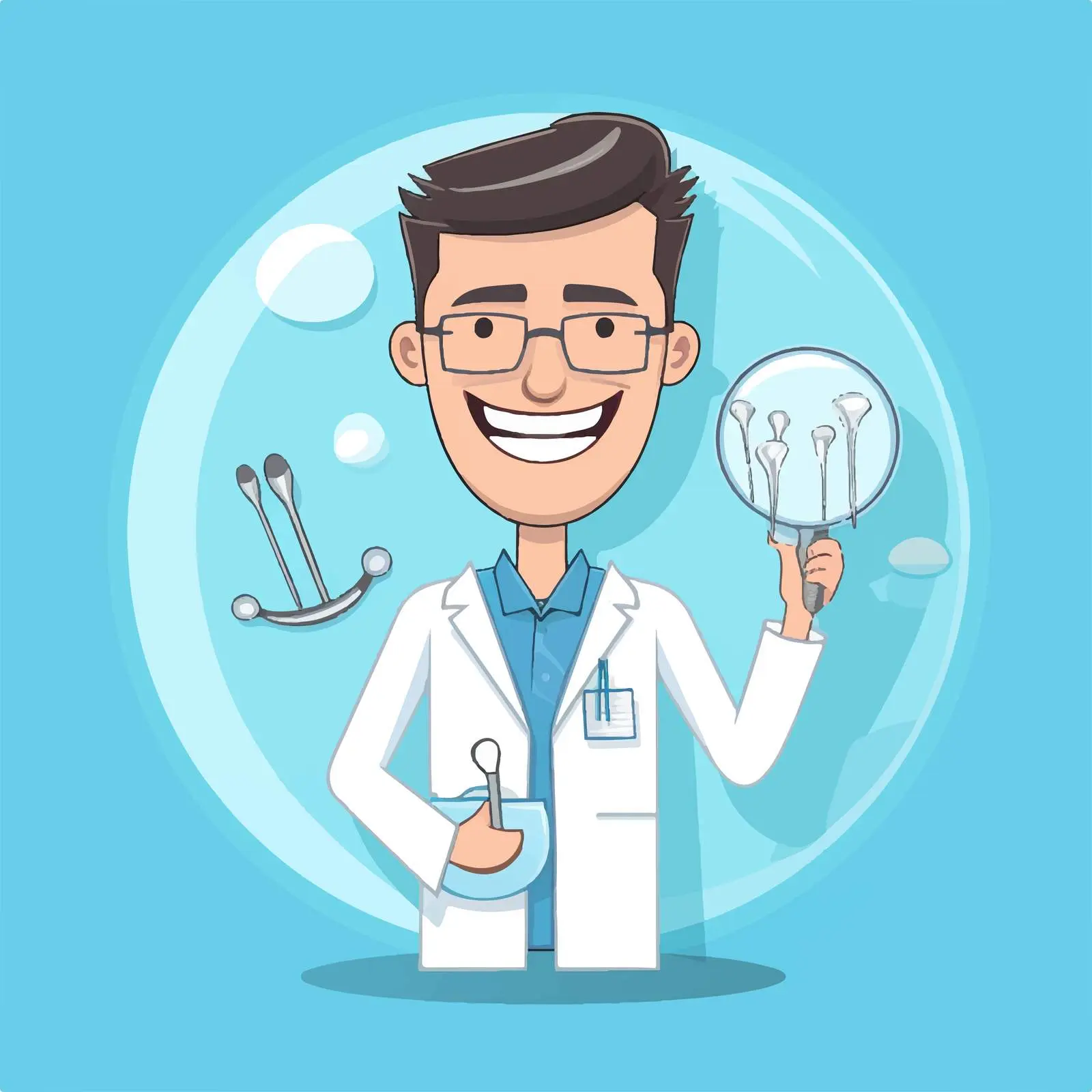 Dentist Examining Teeth with Instruments — free download from Dotvec