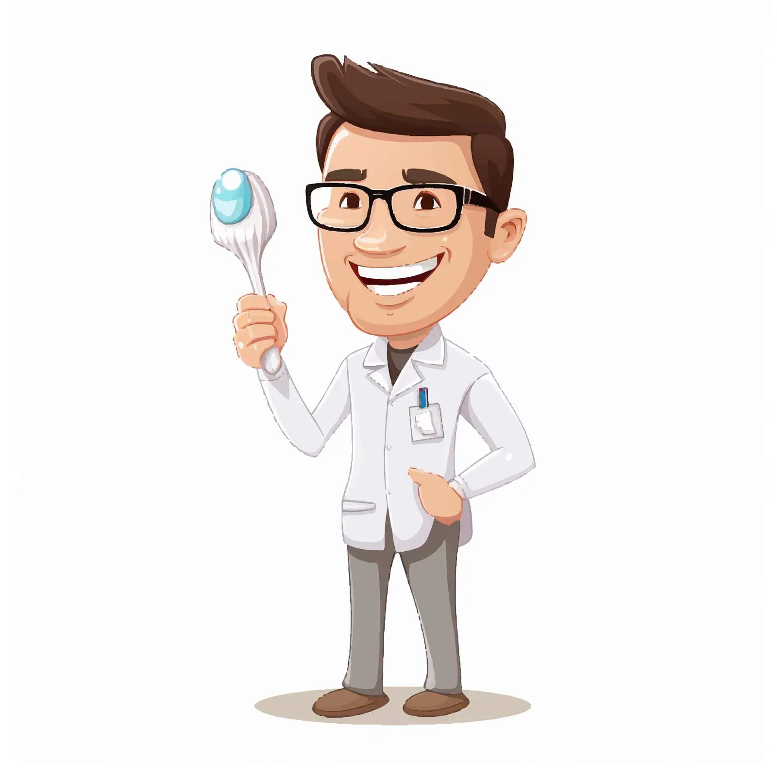 Dentist with Toothbrush and Teeth Model Illustration — free download from Dotvec