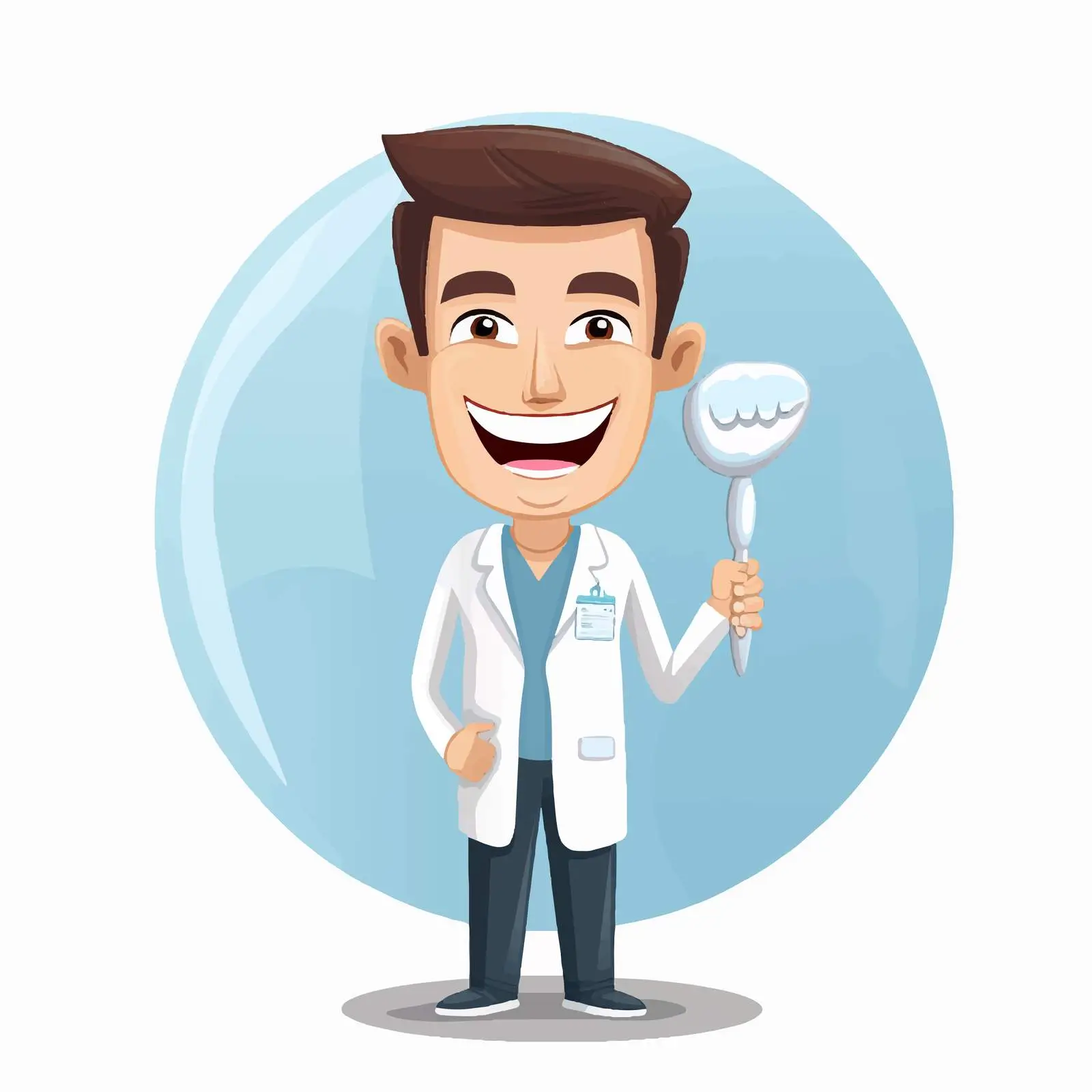 Dentist with Toothbrush and Teeth Model Illustration — free download from Dotvec