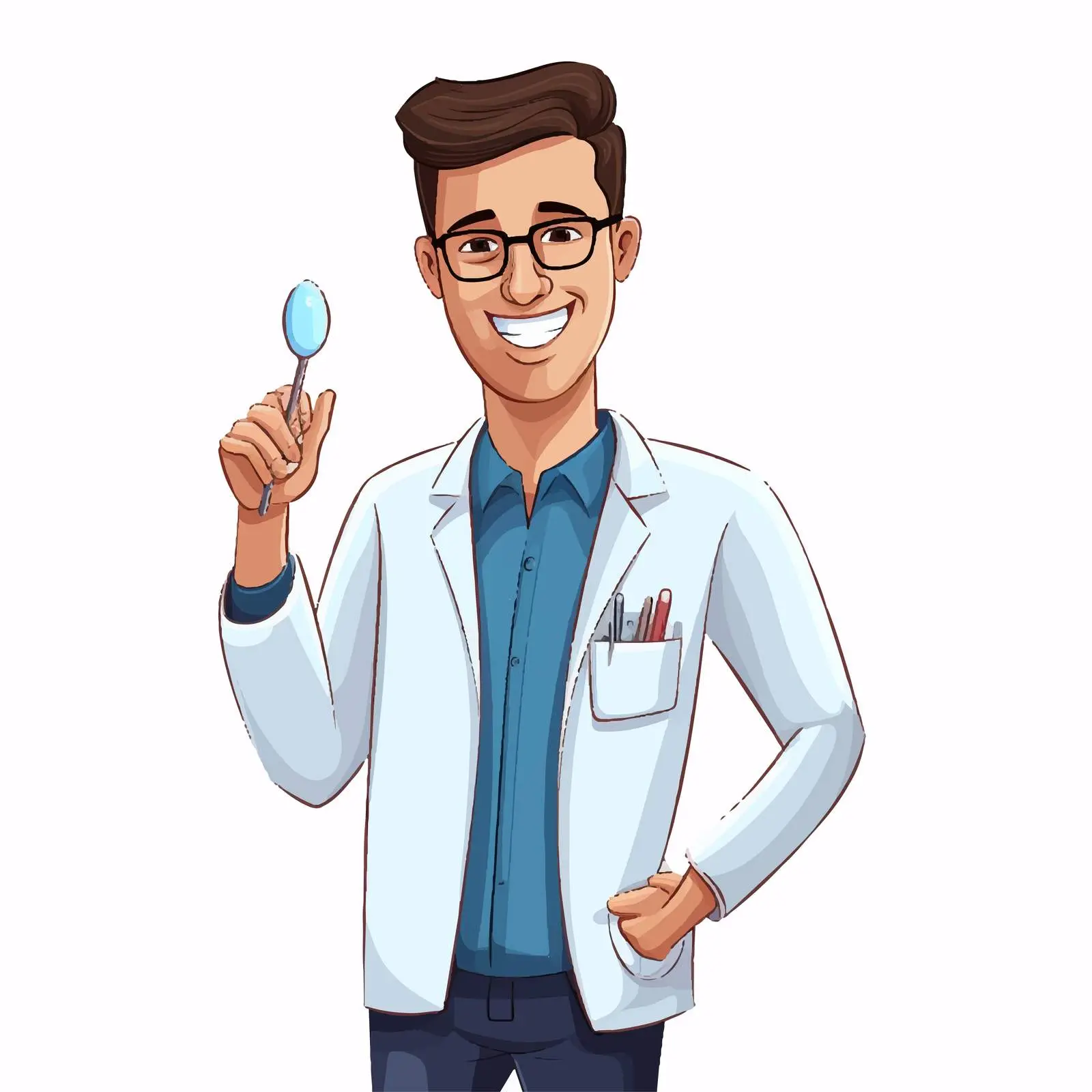 Dentist with Toothbrush and Teeth Model Illustration — free download from Dotvec