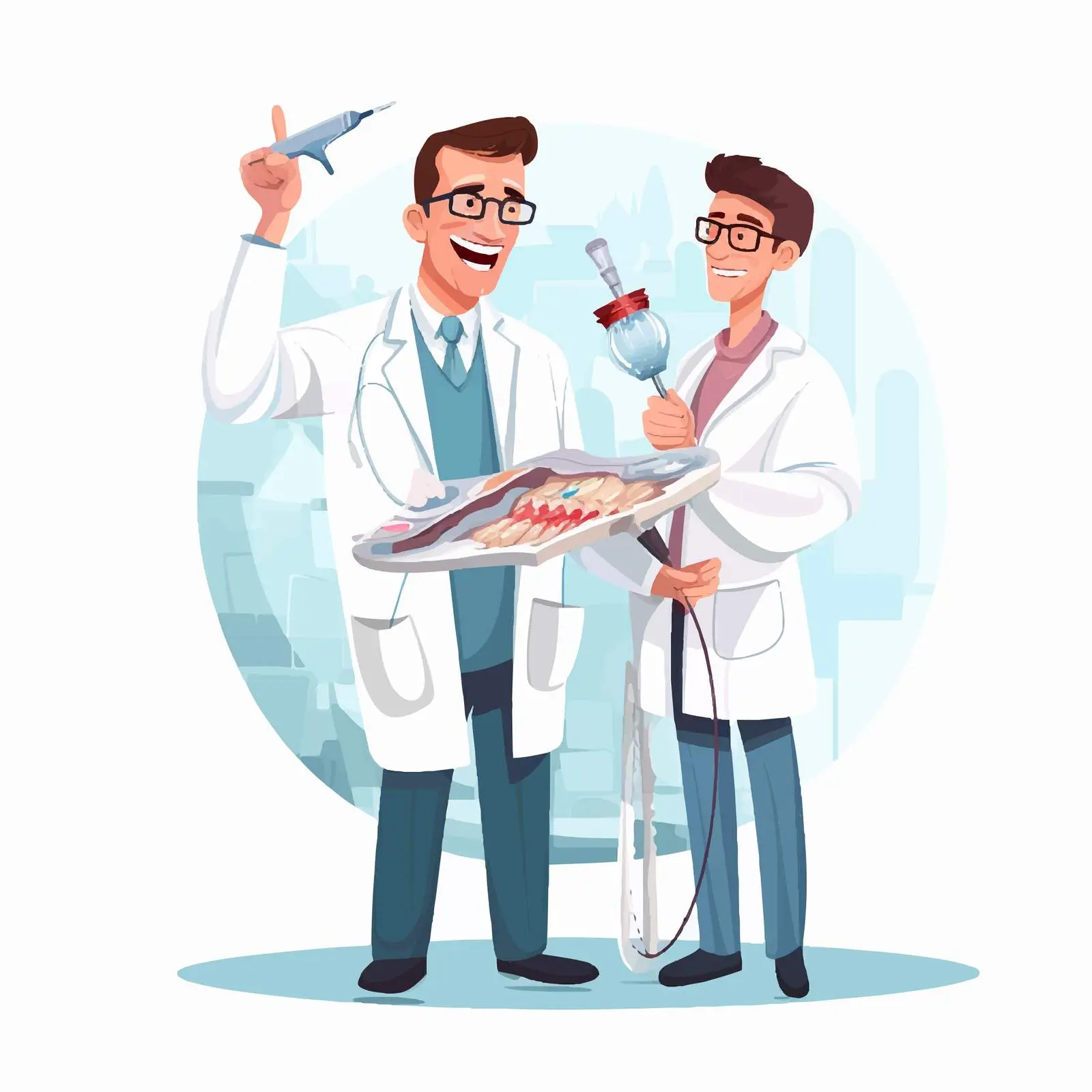 Dentists Examining Teeth with Instruments — free download from Dotvec