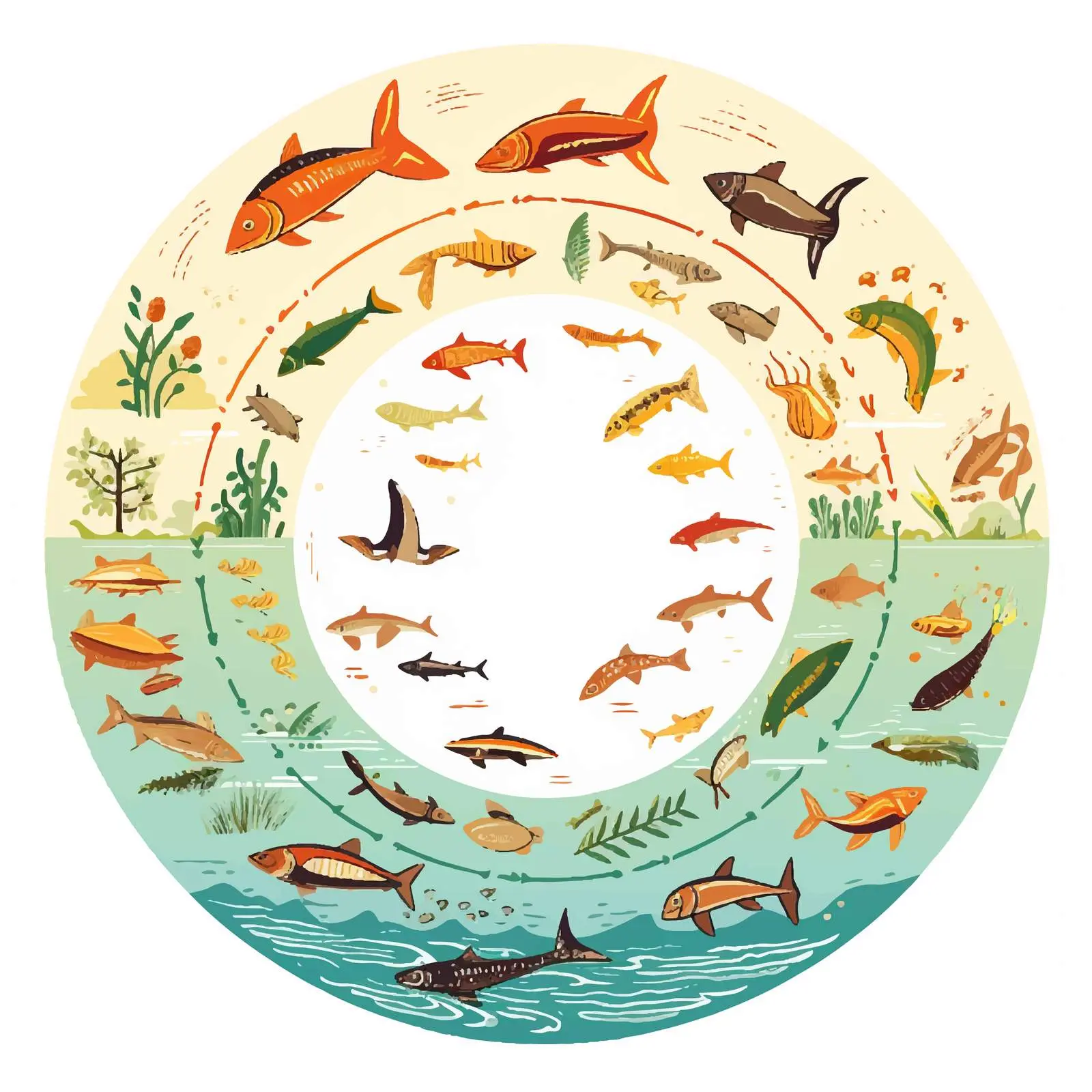 Simple Food Chain Cycle Vector Illustration — free download from Dotvec