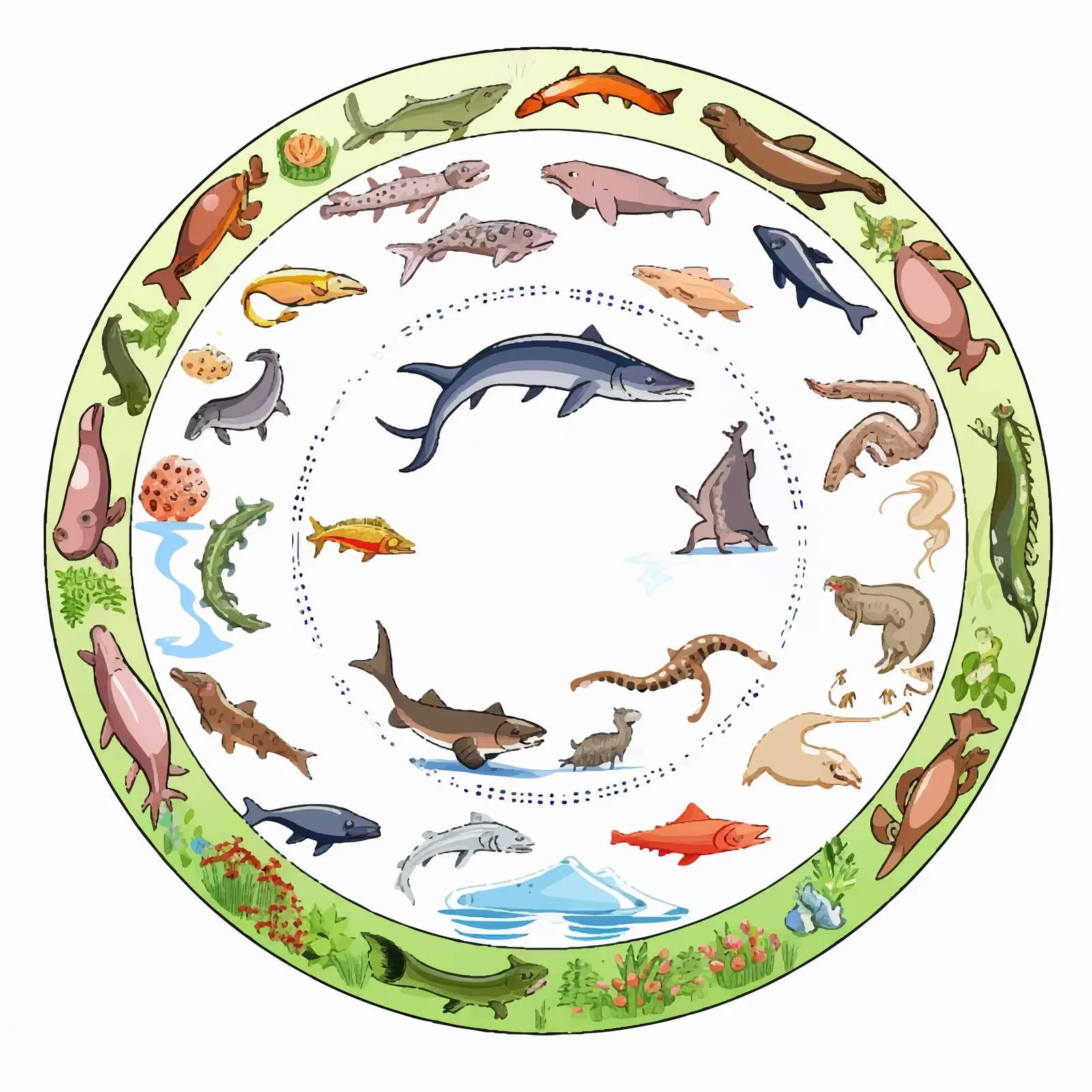 Simple Food Chain Cycle Cartoon Vector — free download from Dotvec