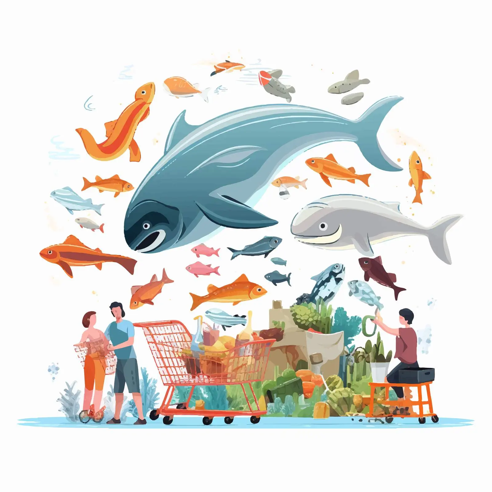 Food Chain Illustration with Various Consumers — free download from Dotvec